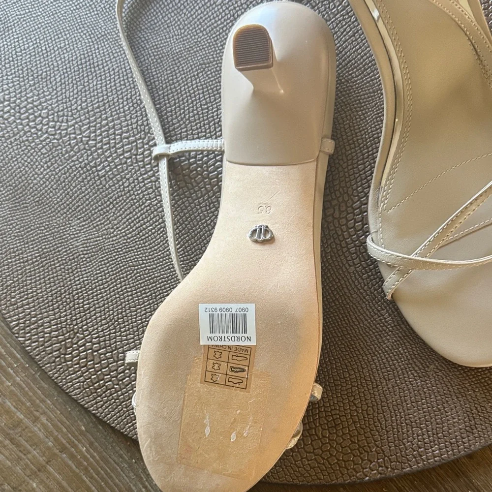 PAIGE Women's Elegant Cream Kitten Heal Sandals - Picture 3 of 3